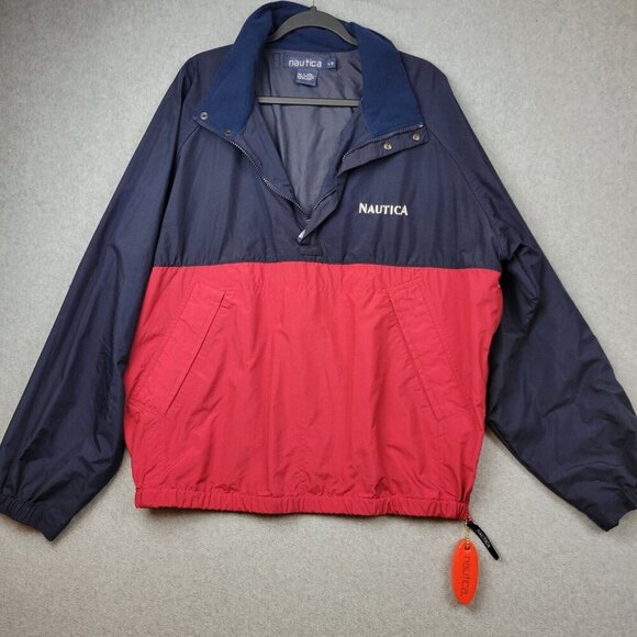 Vintage Nautica Yachting Windbreaker Jacket Mens Large Colorblock 1990's Sailing - Picture 1 of 13